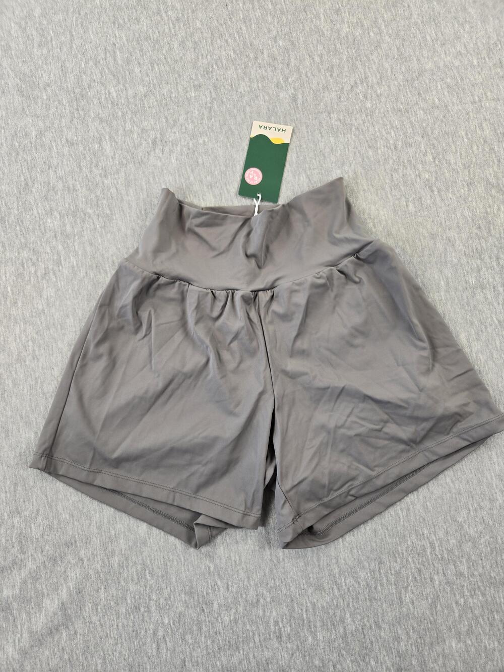Halara Skirt Shorts Womens Small Gray High Waist Activewear Tennis Golf Pocket